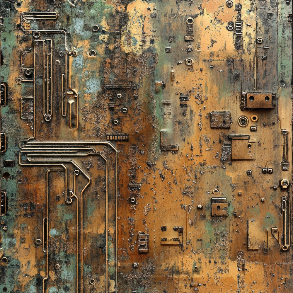 Rusted Circuit Boards Background Digital Paper Pack (DDD003313)