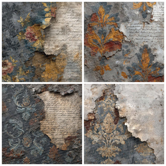 Rusted Damask Ledger Digital Paper Pack (DDD007721)