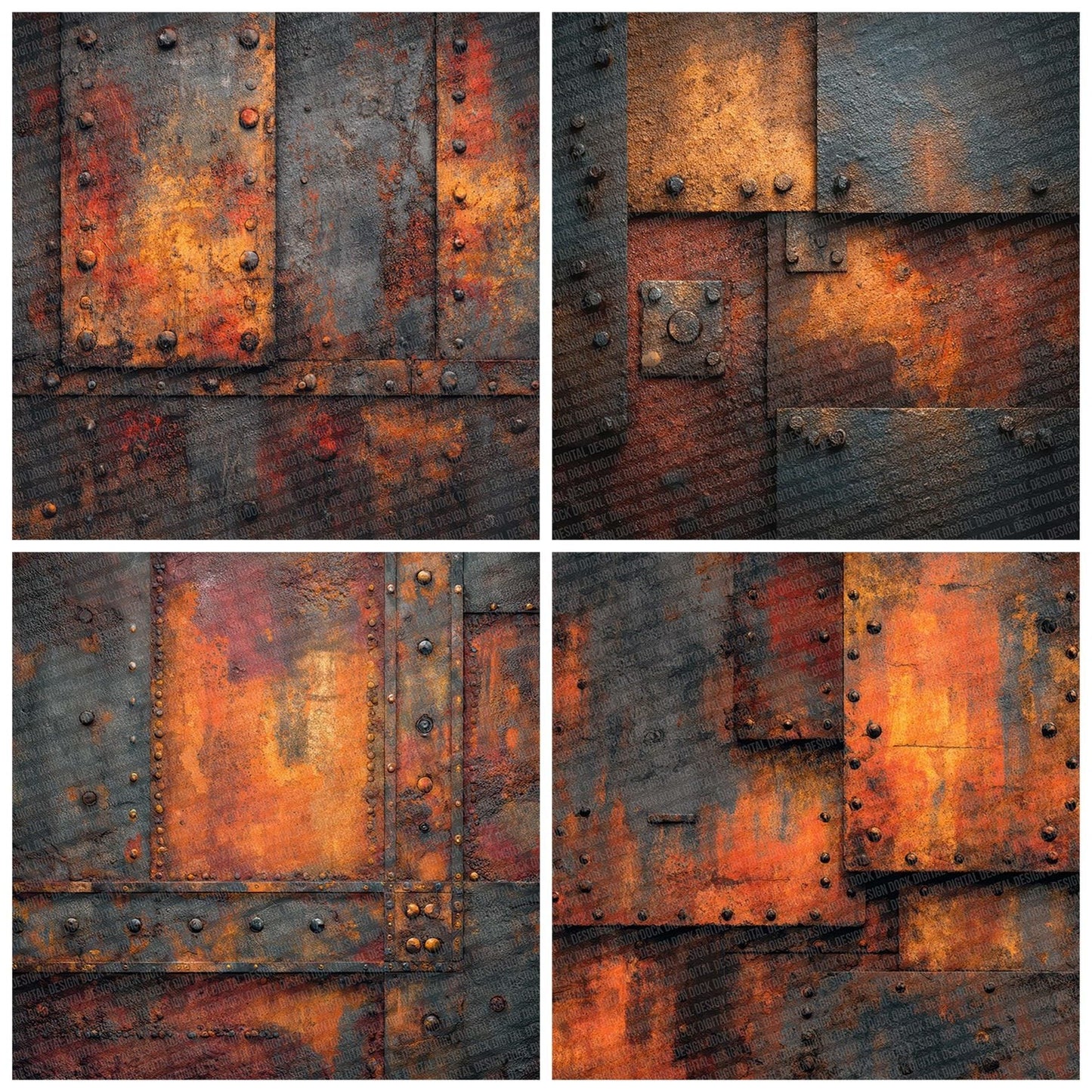 Rusted Steel Plates Digital Paper Pack (DDD003321)