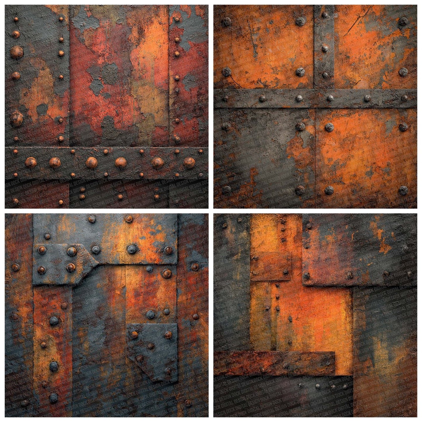 Rusted Steel Plates Digital Paper Pack (DDD003321)