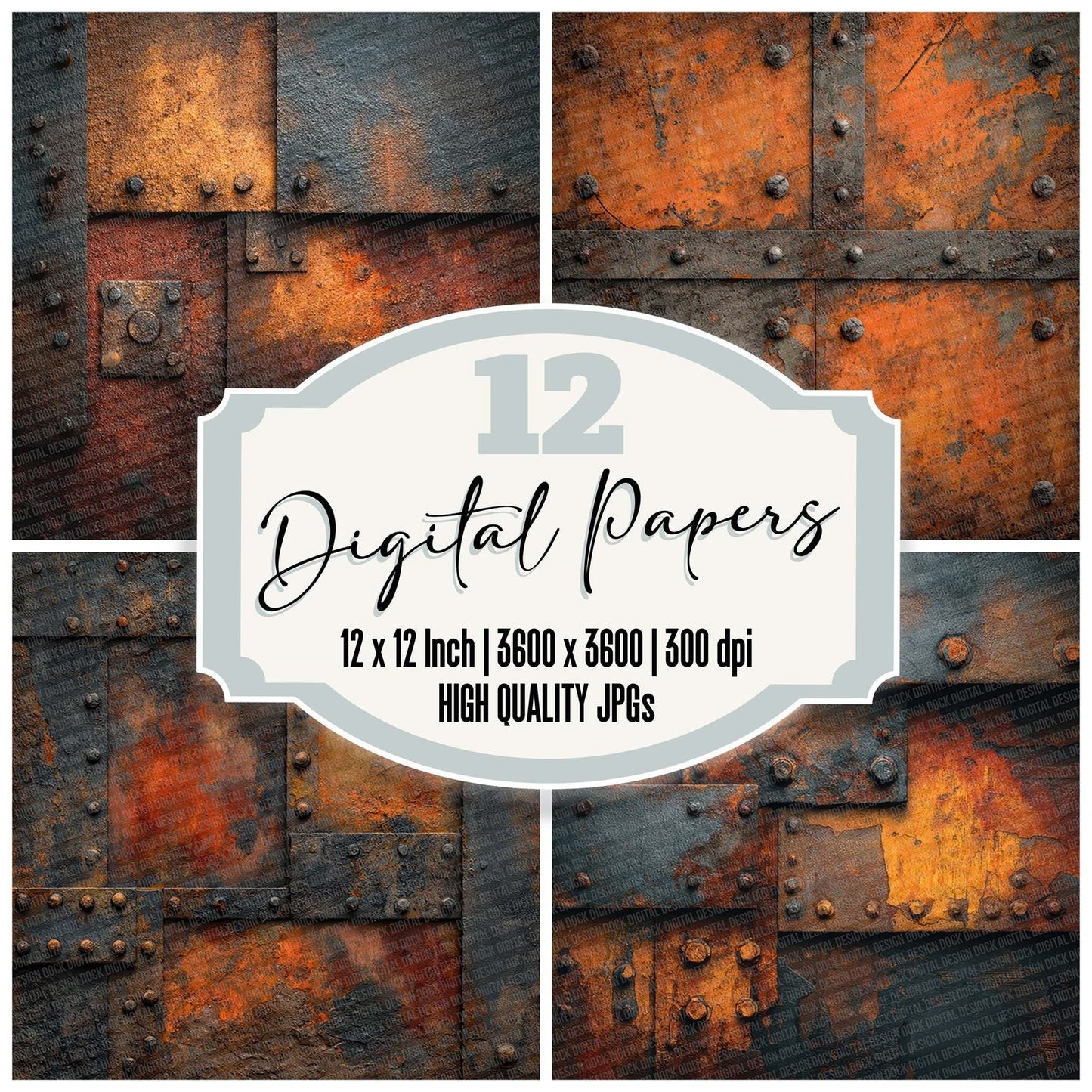 Rusted Steel Plates Digital Paper Pack (DDD003321)