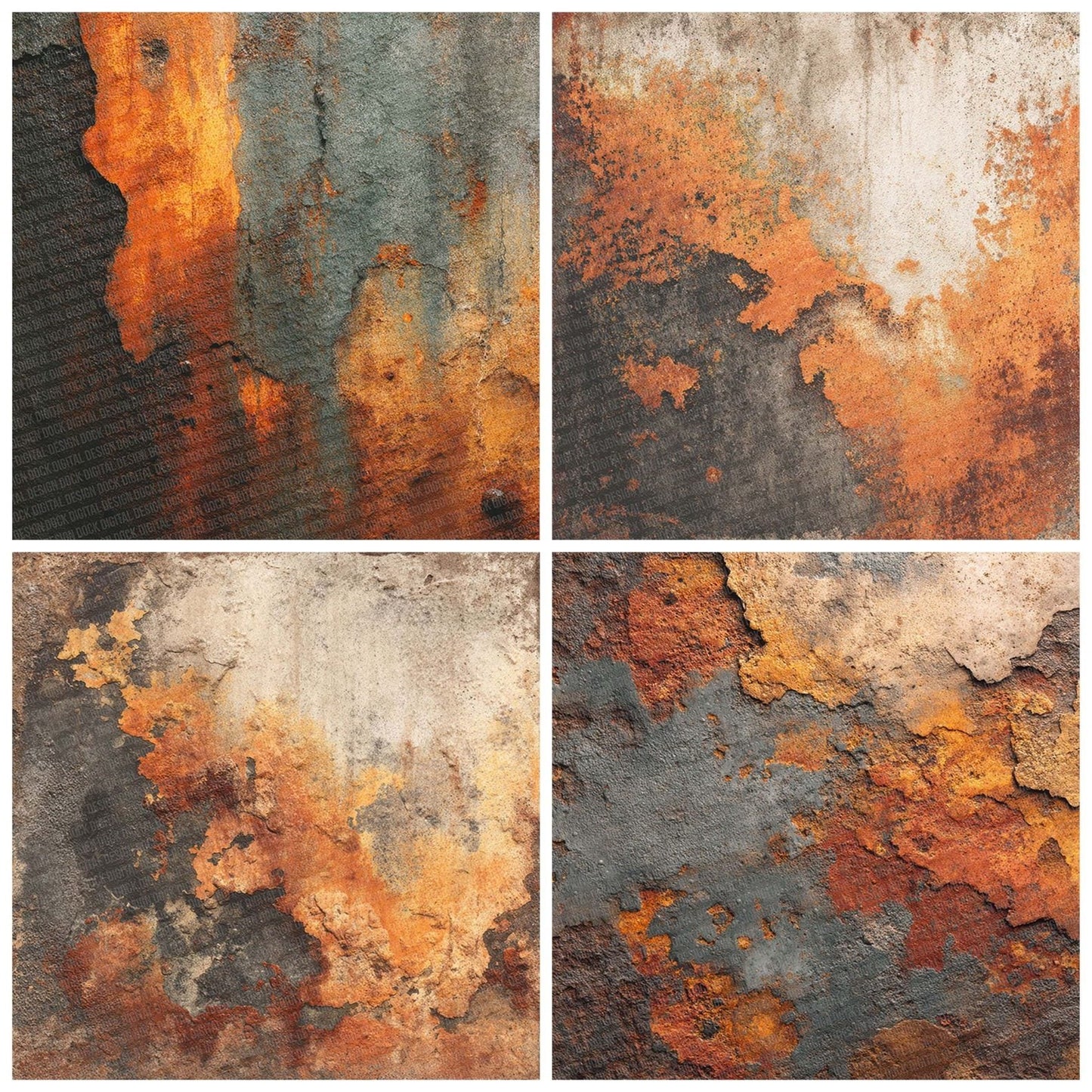 Rusted Steel Texture Digital Paper Pack (DDD003322)
