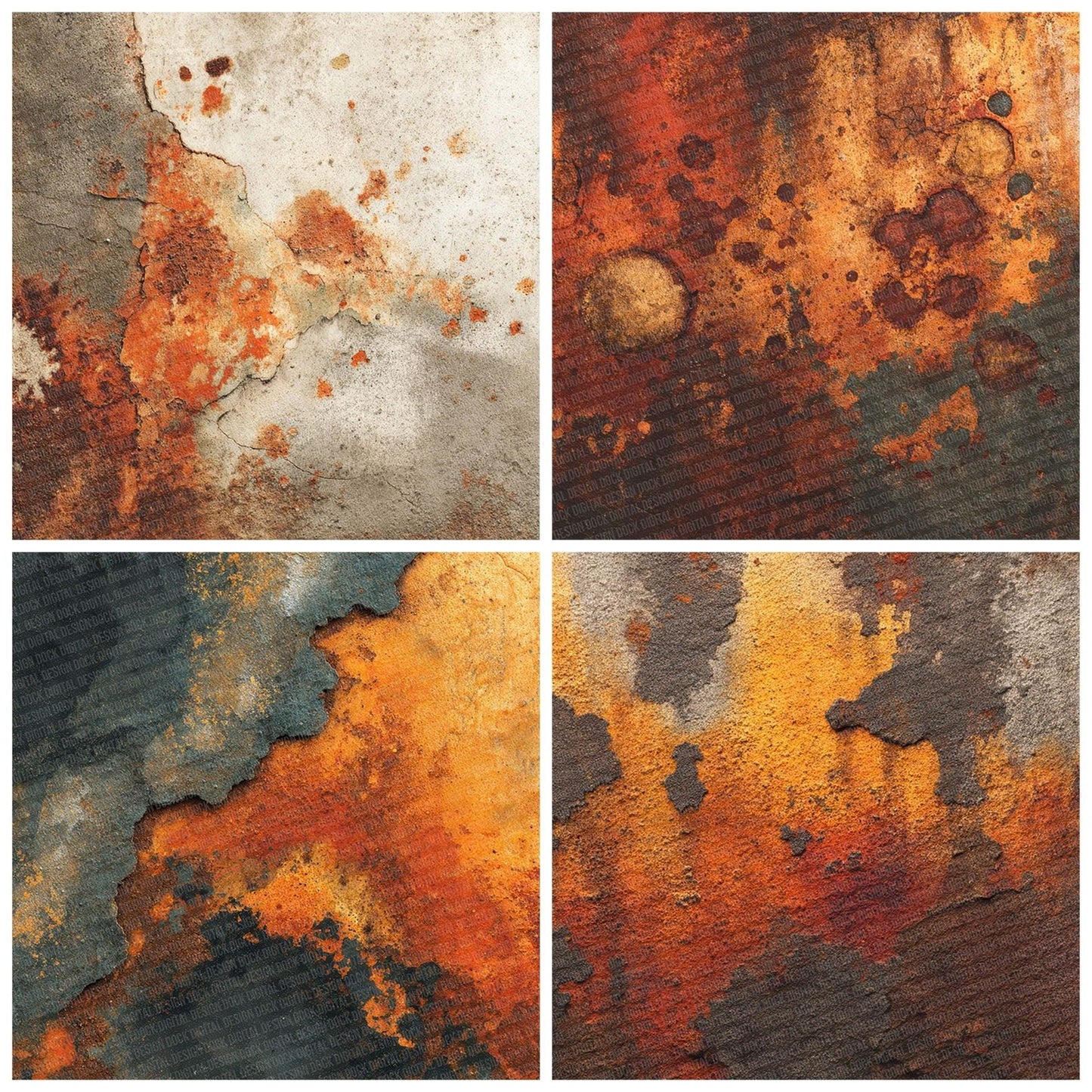 Rusted Steel Texture Digital Paper Pack (DDD003322)