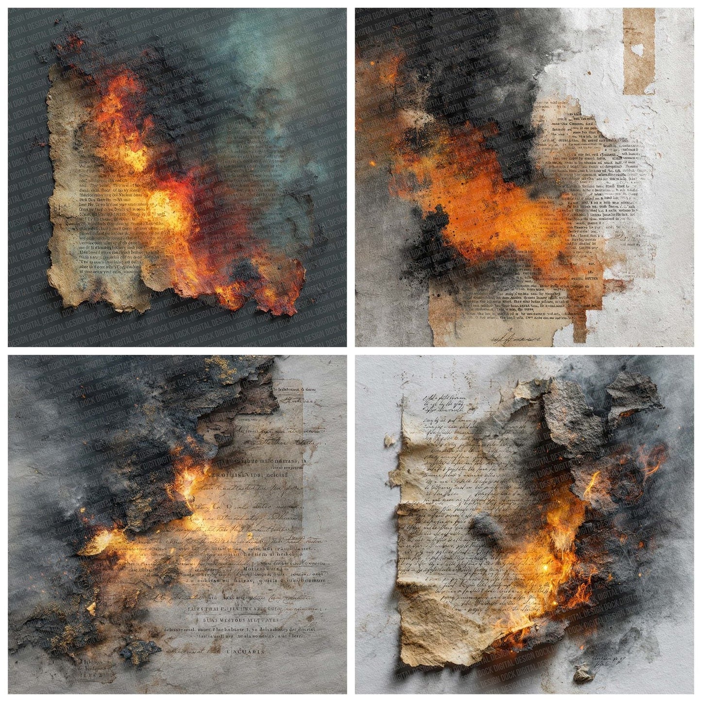 Sacred Fire Border Digital Paper Pack (DDD003331)
