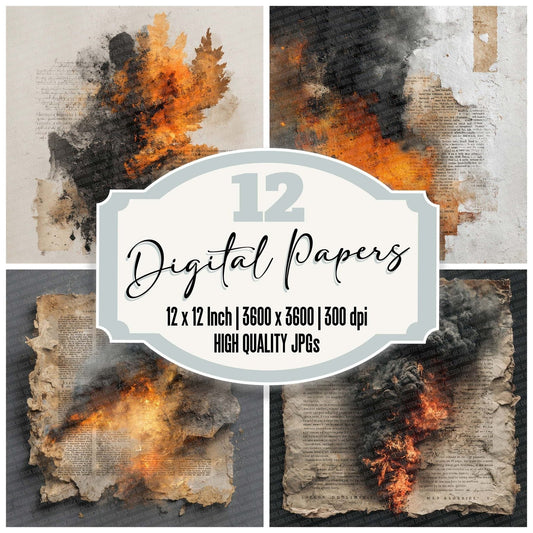 Sacred Fire Border Digital Paper Pack (DDD003331)