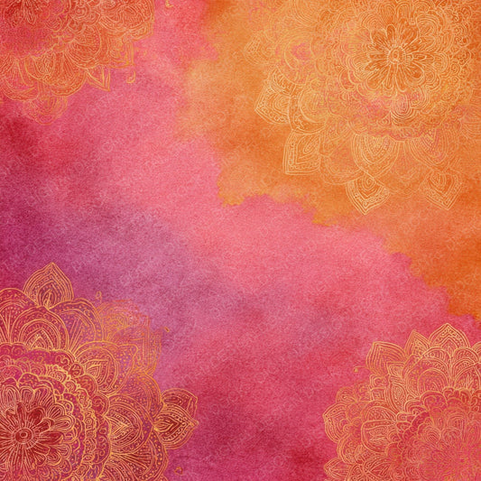 Saffron Rose Hindu Sacred Layers Digital Paper Pack (DDD003336)