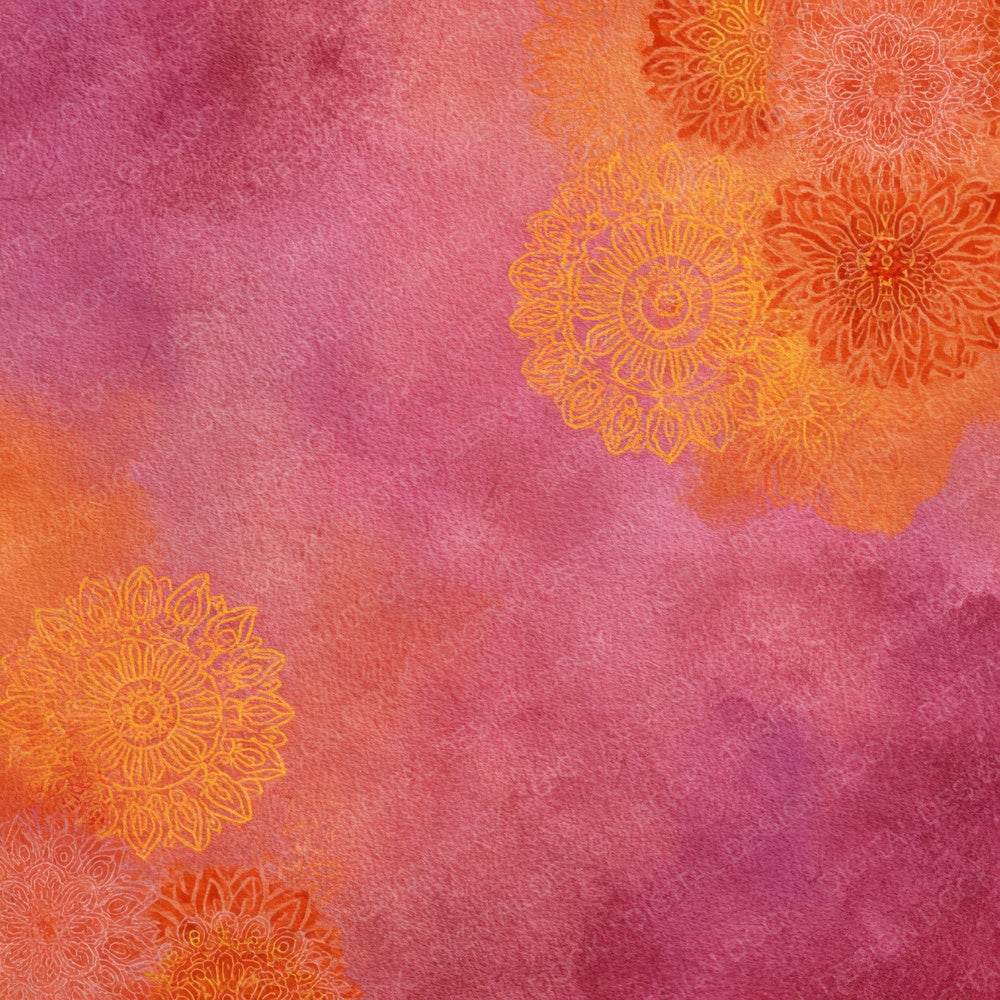 Saffron Rose Hindu Sacred Layers Digital Paper Pack (DDD003336)