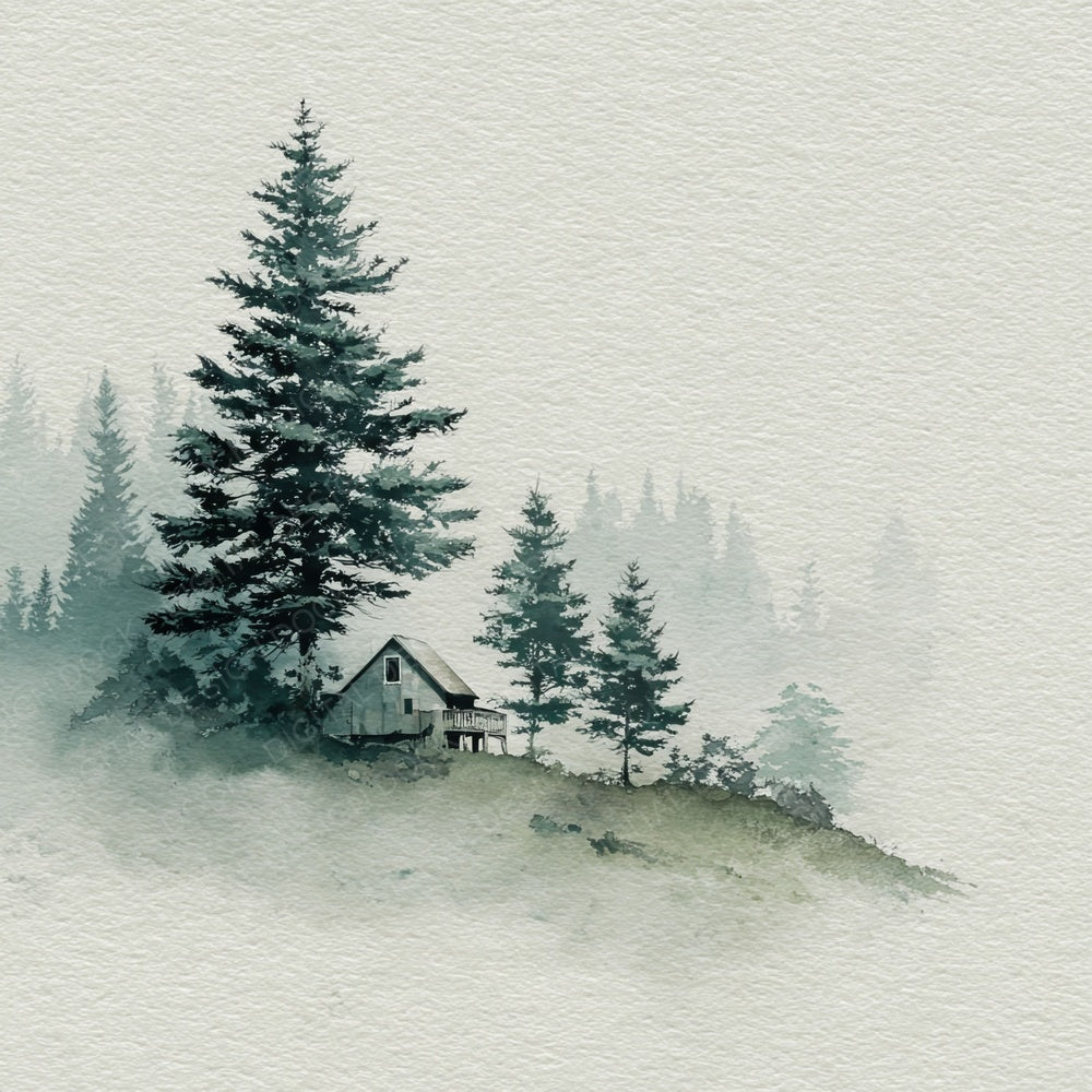 Sage Cabin LineArt Wash Digital Paper Pack (DDD003339)