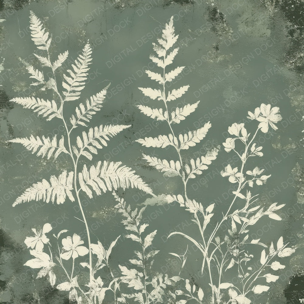 Sage Chalk Florals Digital Paper Pack (DDD003341)