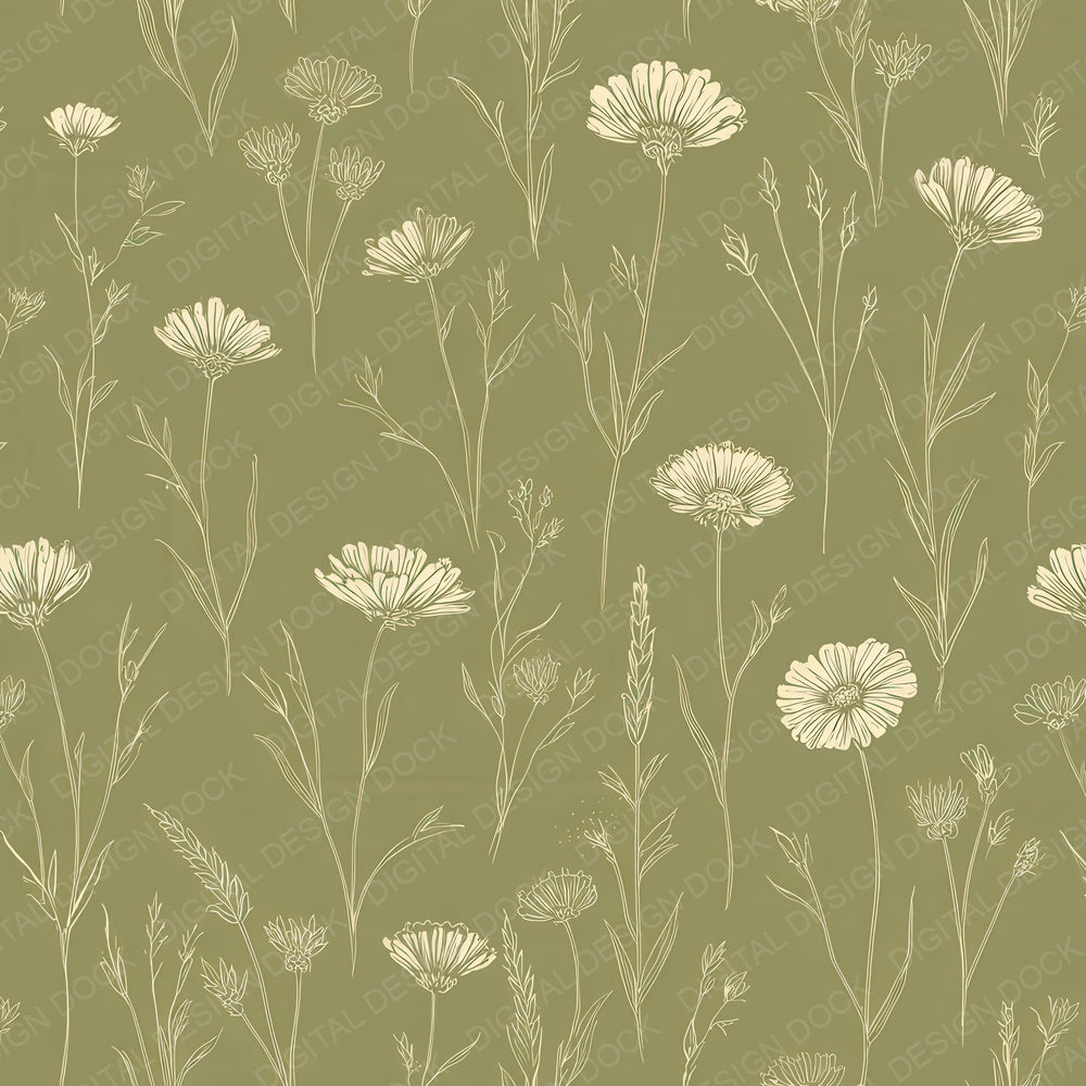 Sage Cream Wildline Digital Paper Pack (DDD008023)