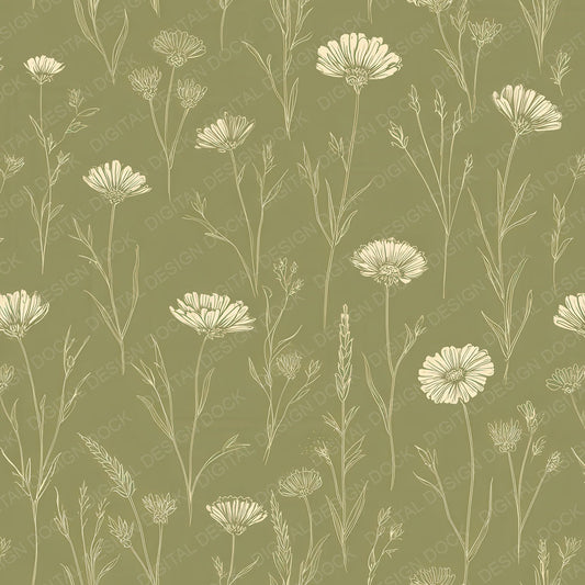 Sage Cream Wildline Digital Paper Pack (DDD008023)