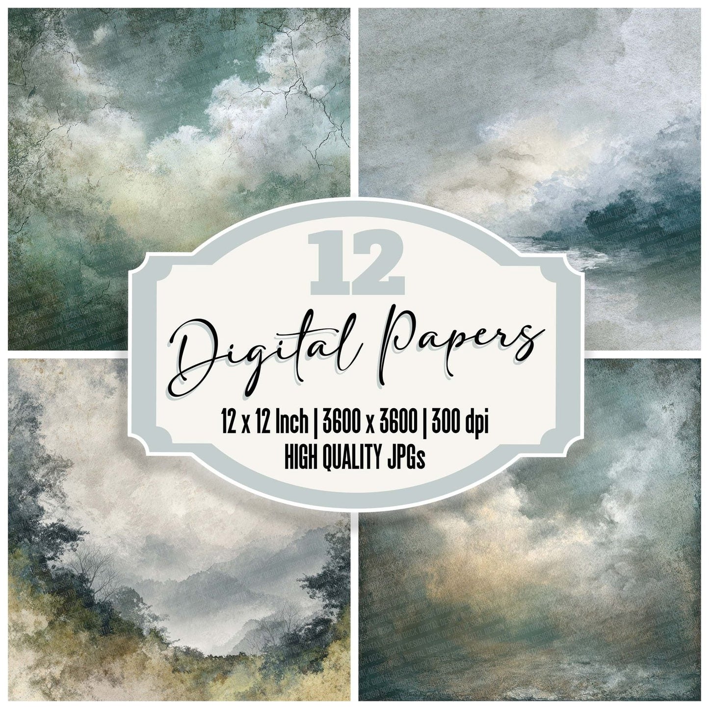 Sage Fog Drift Digital Paper Pack (DDD003347)