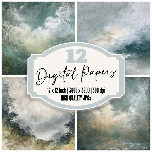 Sage Fog Drift Digital Paper Pack (DDD003347)