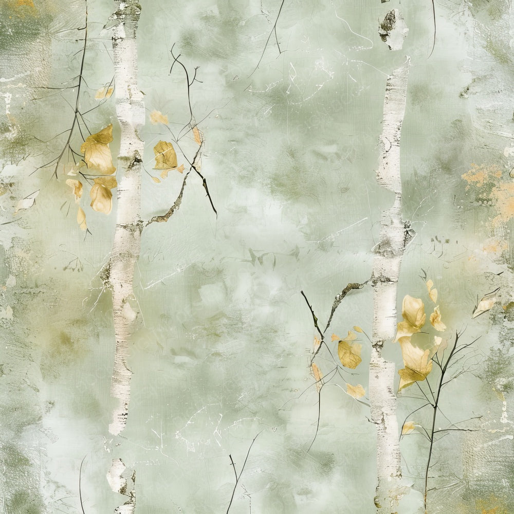 Sage Green Birch Trees Digital Paper Pack (DDD003348)