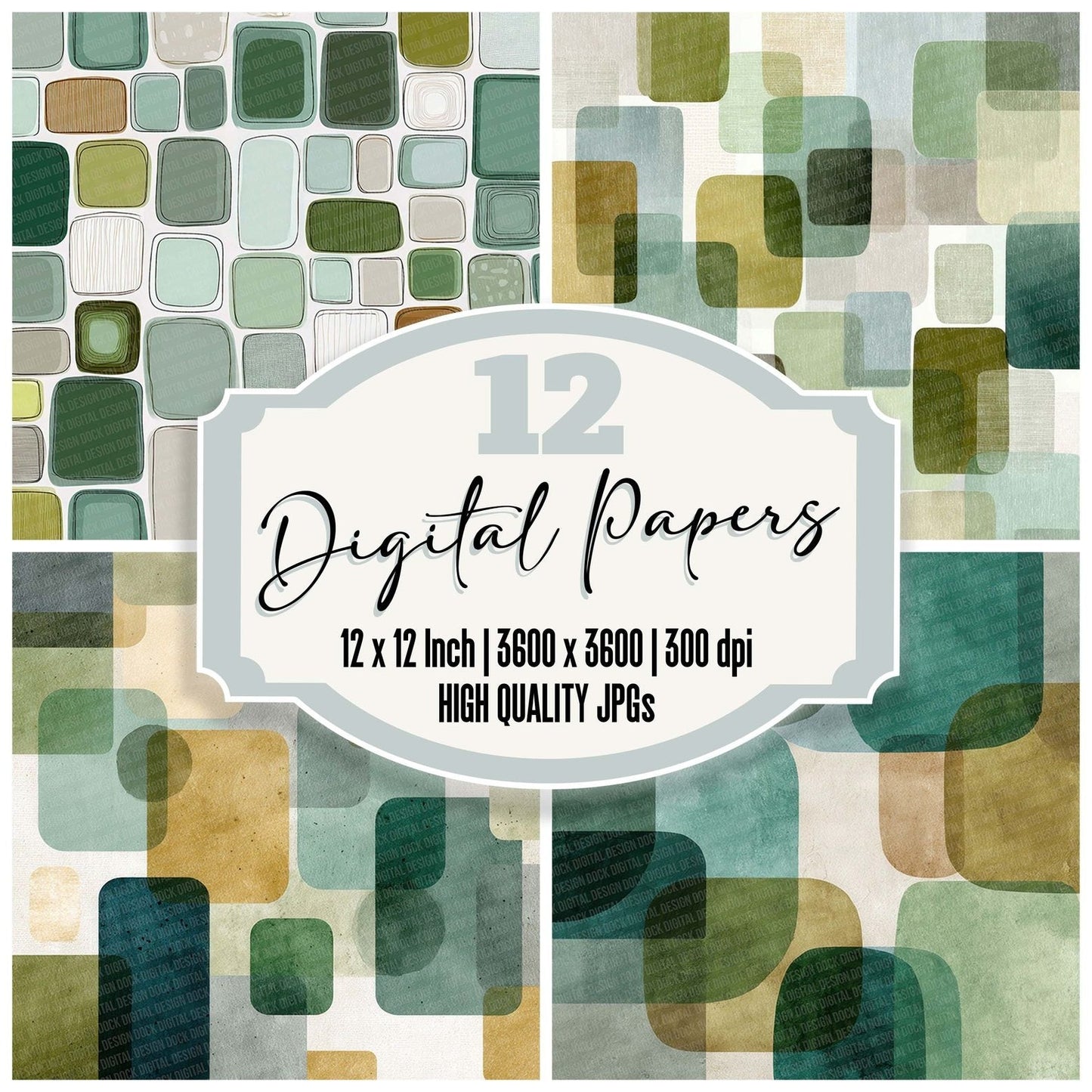 Sage Linen Minimal Background Digital Paper Pack (DDD003354)