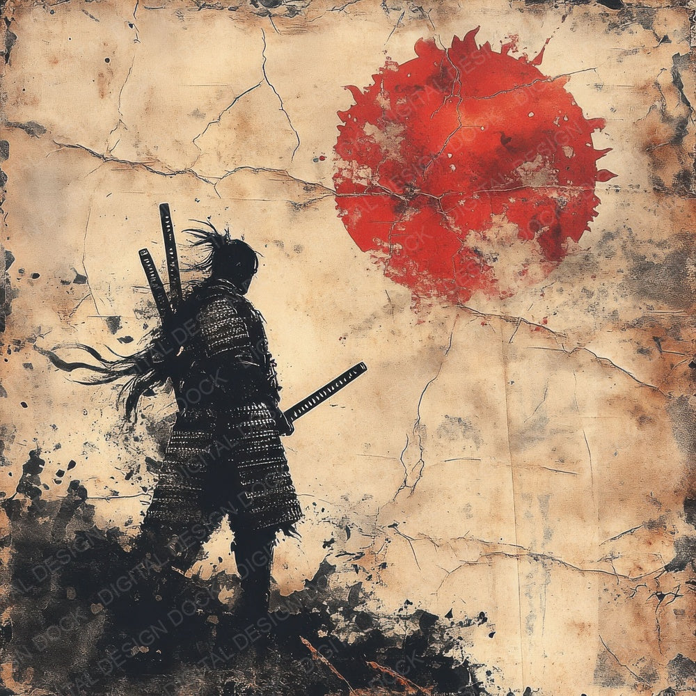 Samurai Katana Silk Digital Paper Pack (DDD003368)
