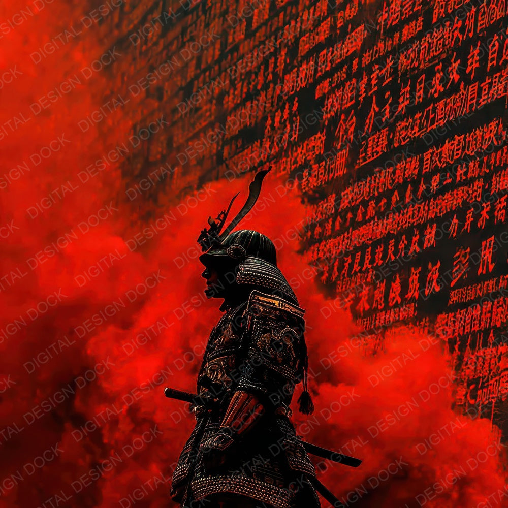 Samurai Red Smoke Digital Paper Pack (DDD003369)