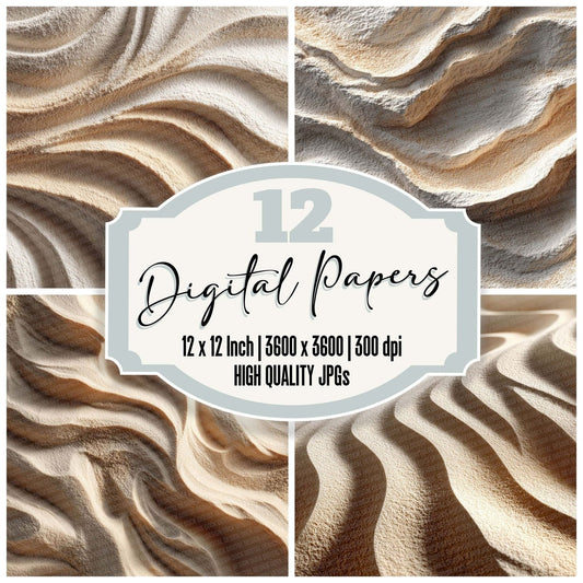Sand Ripple Texture Digital Paper Pack (DDD003377)
