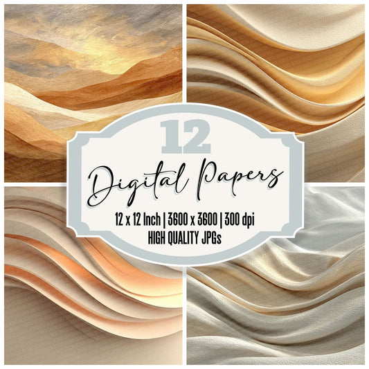 Sand Wave Abstract Digital Paper Pack (DDD003379)