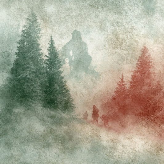 Santa Evergreen Christmas Background Digital Paper Pack (DDD003389)
