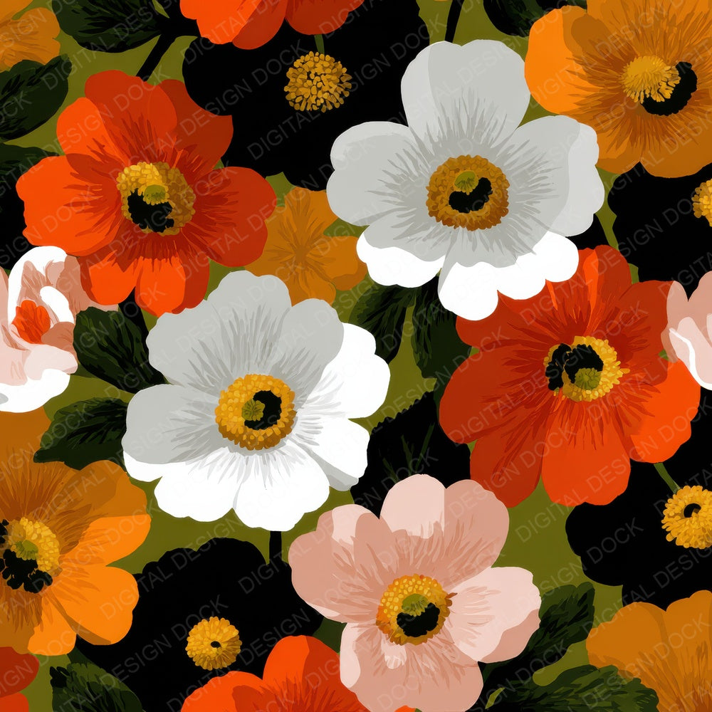 Scandinavian Floral Bold Digital Paper Pack (DDD003402)