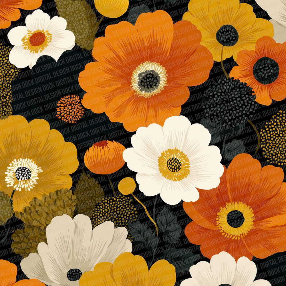 Scandinavian Floral Bold Digital Paper Pack (DDD003402)