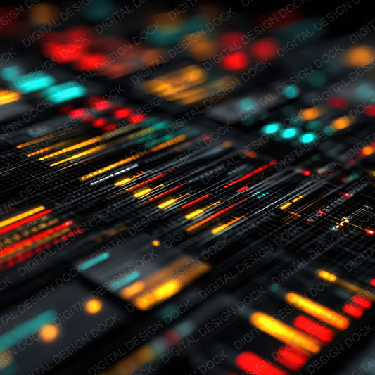 SciFi UI Red Blue Grid Glow Digital Paper Pack (DDD003412)