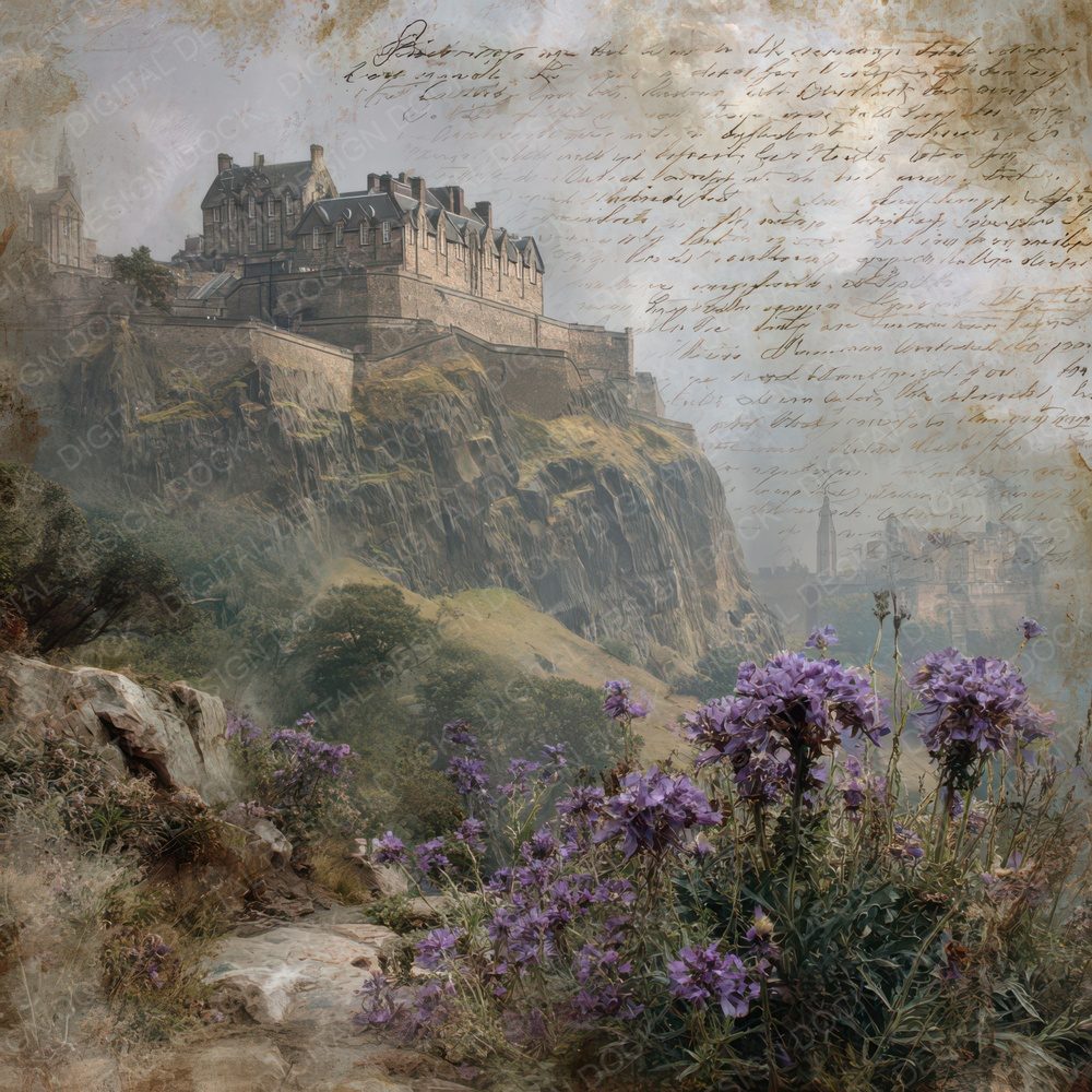 Scotland Charm Edinburgh Castle Digital Paper Pack (DDD007802)