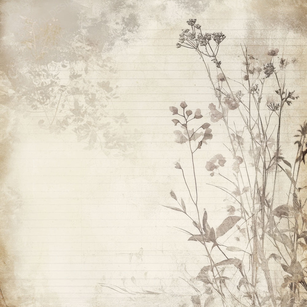 Scratched Ledger Florals Digital Paper Pack (DDD003417)