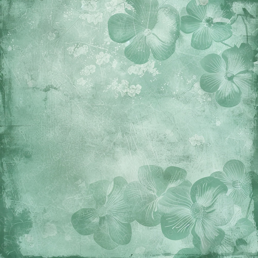 Seafoam Green Floral Digital Paper Pack (DDD003428)