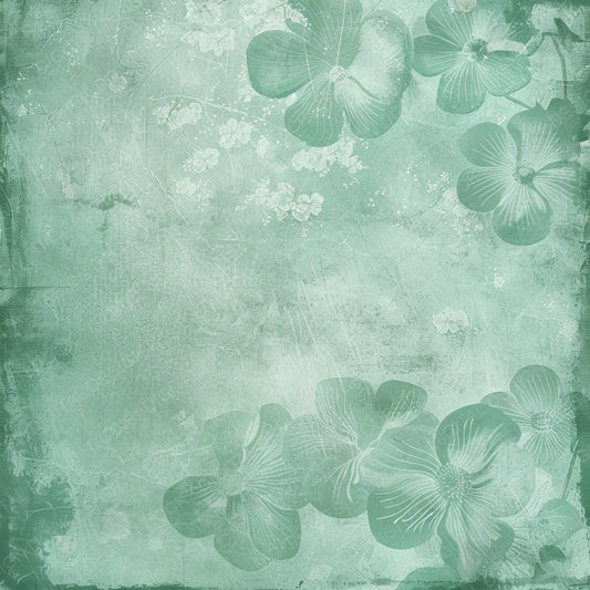 Seafoam Green Floral Digital Paper Pack (DDD003428)