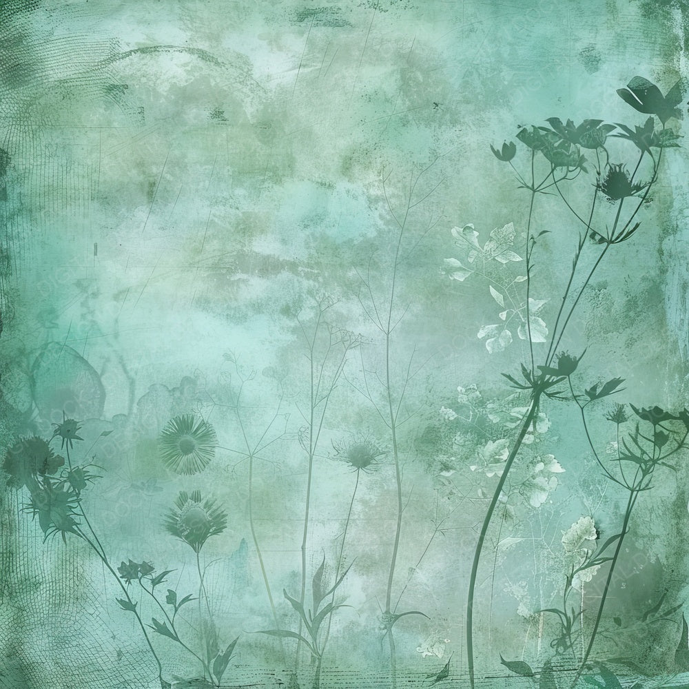 Seafoam Green Floral Digital Paper Pack (DDD003428)