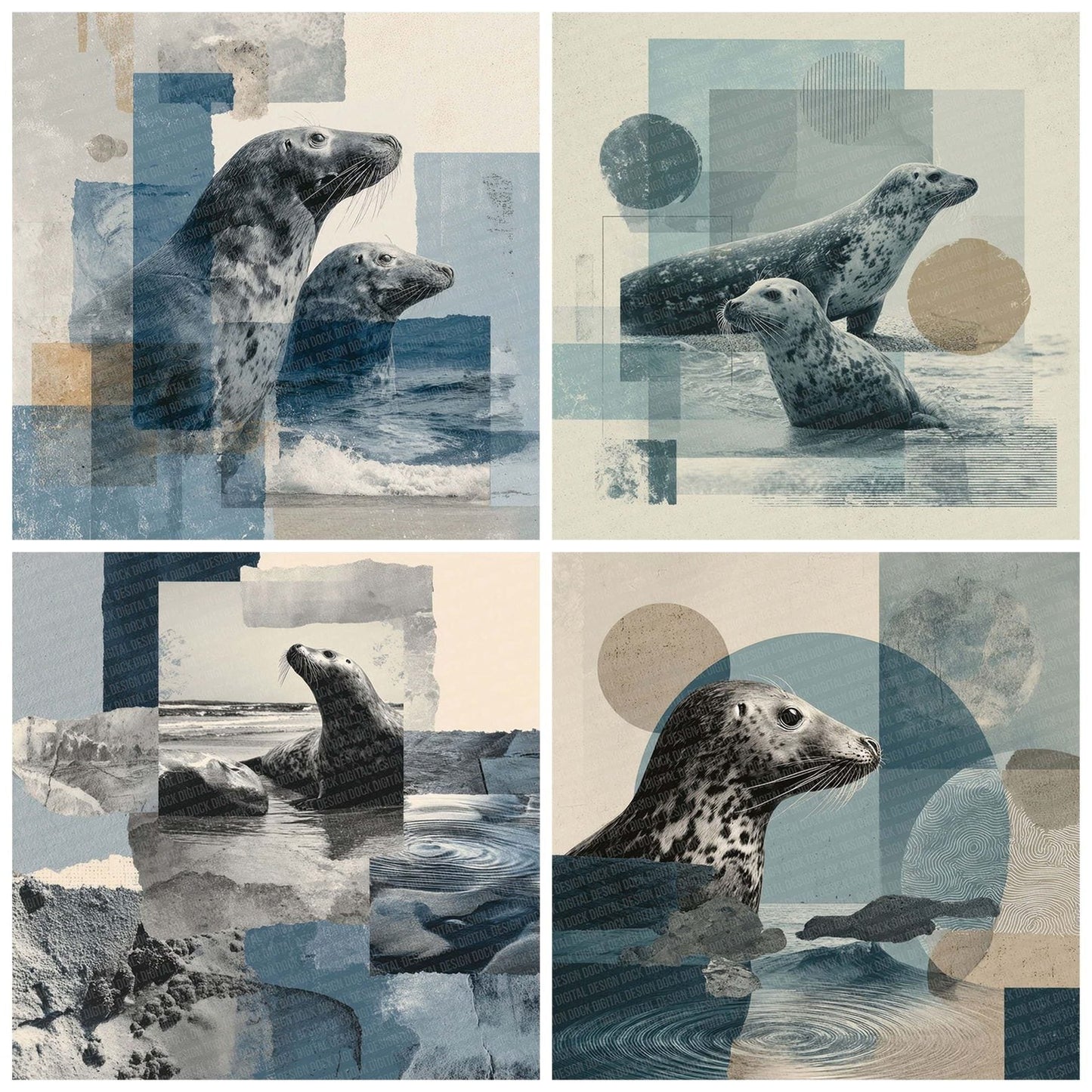 Seal Shore Moodboard Digital Paper Pack (DDD003429)