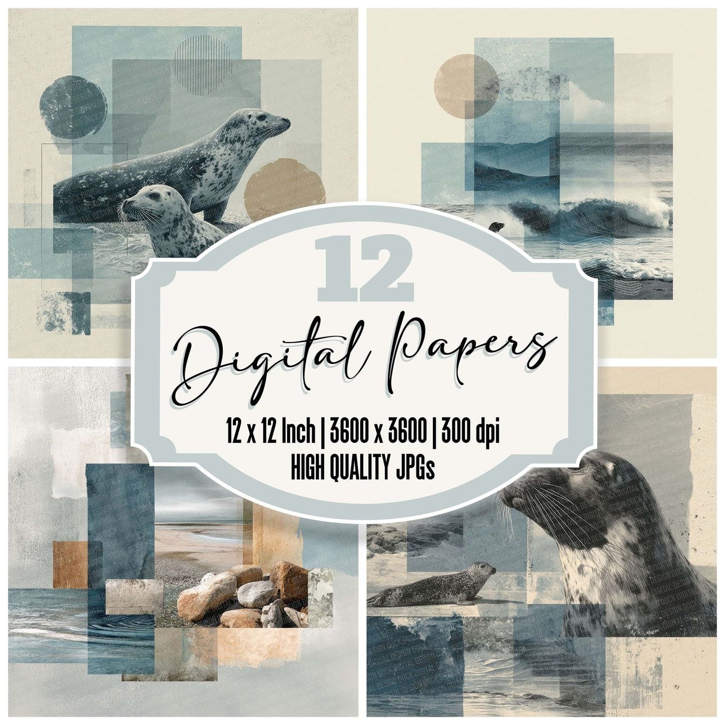 Seal Shore Moodboard Digital Paper Pack (DDD003429)