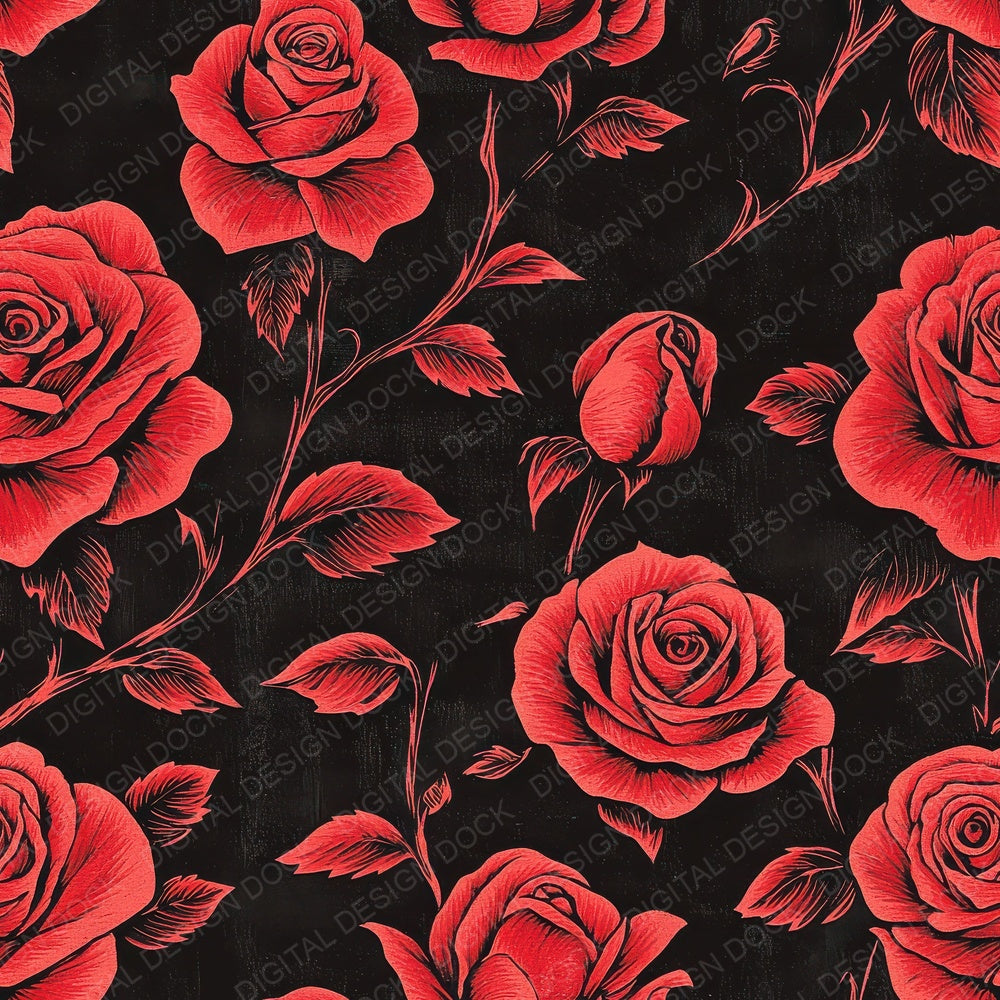 Seamless Roses Paper Digital Paper Pack (DDD003437)