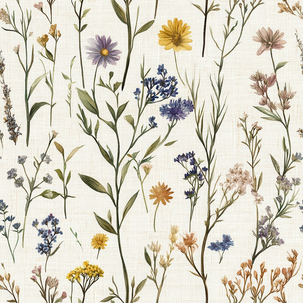 Seamless Wildflower Sketch Paper Digital Paper Pack (DDD003440)