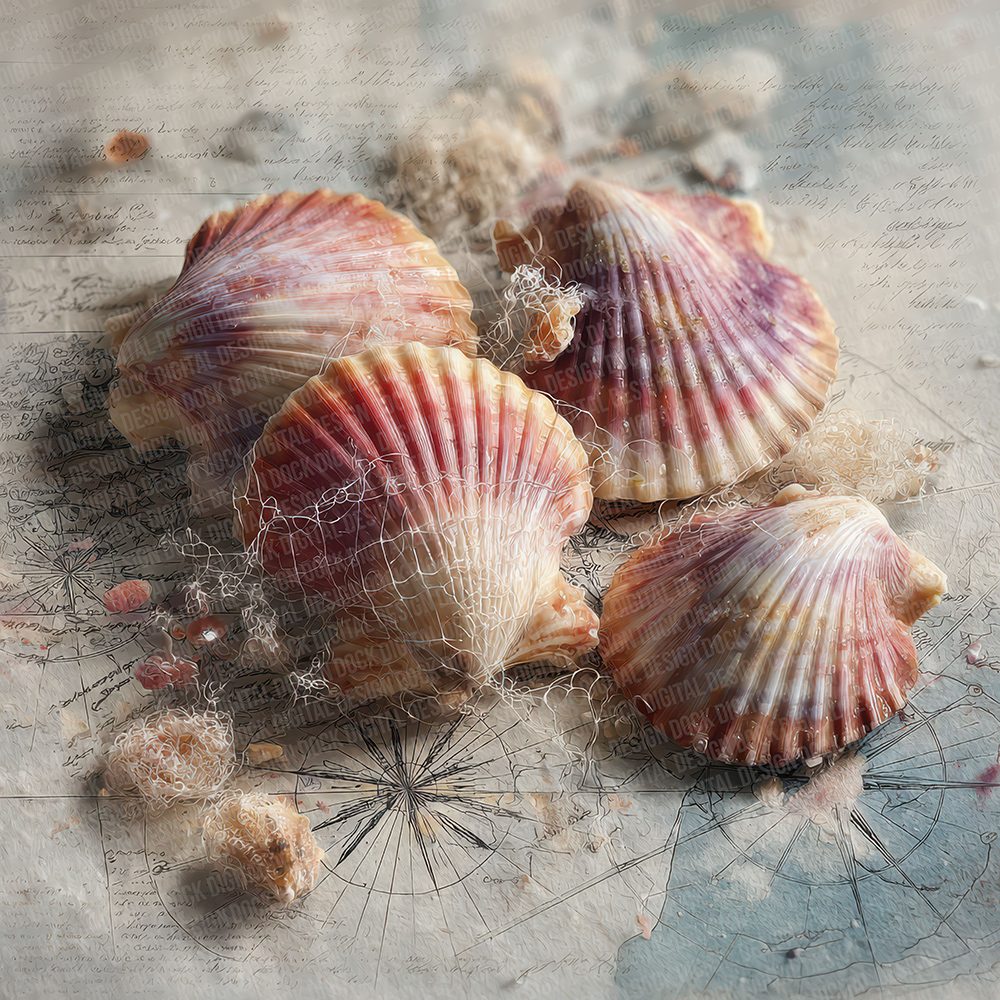 Seashell Compass Foam Digital Paper Pack (DDD007724)