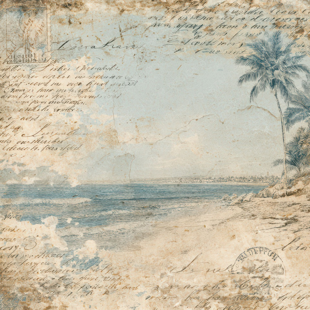Seaside Postcard Texture Digital Paper Pack (DDD008822)
