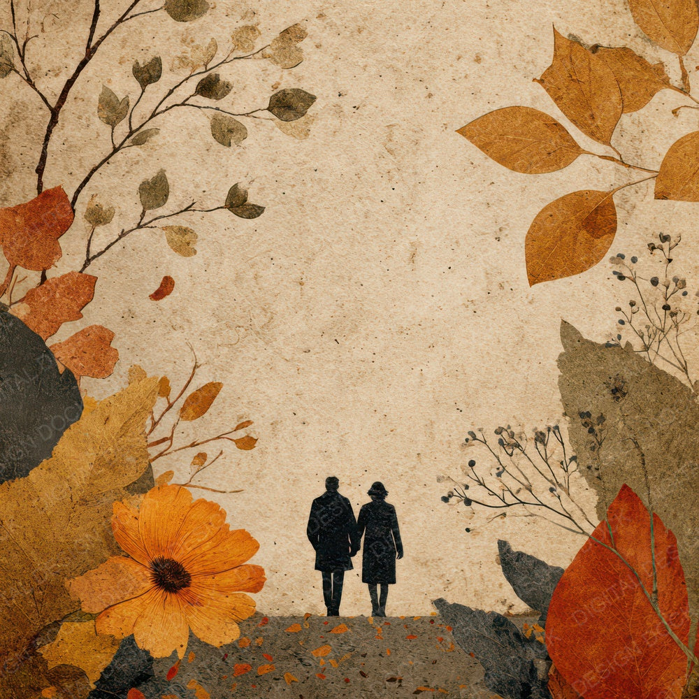 Seasonal Autumn Walk Scene Digital Paper Pack (DDD007841)