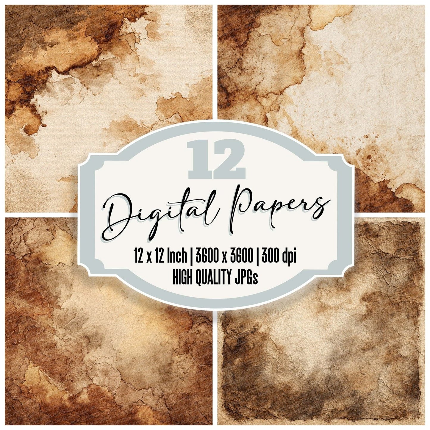 Sepia Cream Pool Digital Paper Pack (DDD003449)