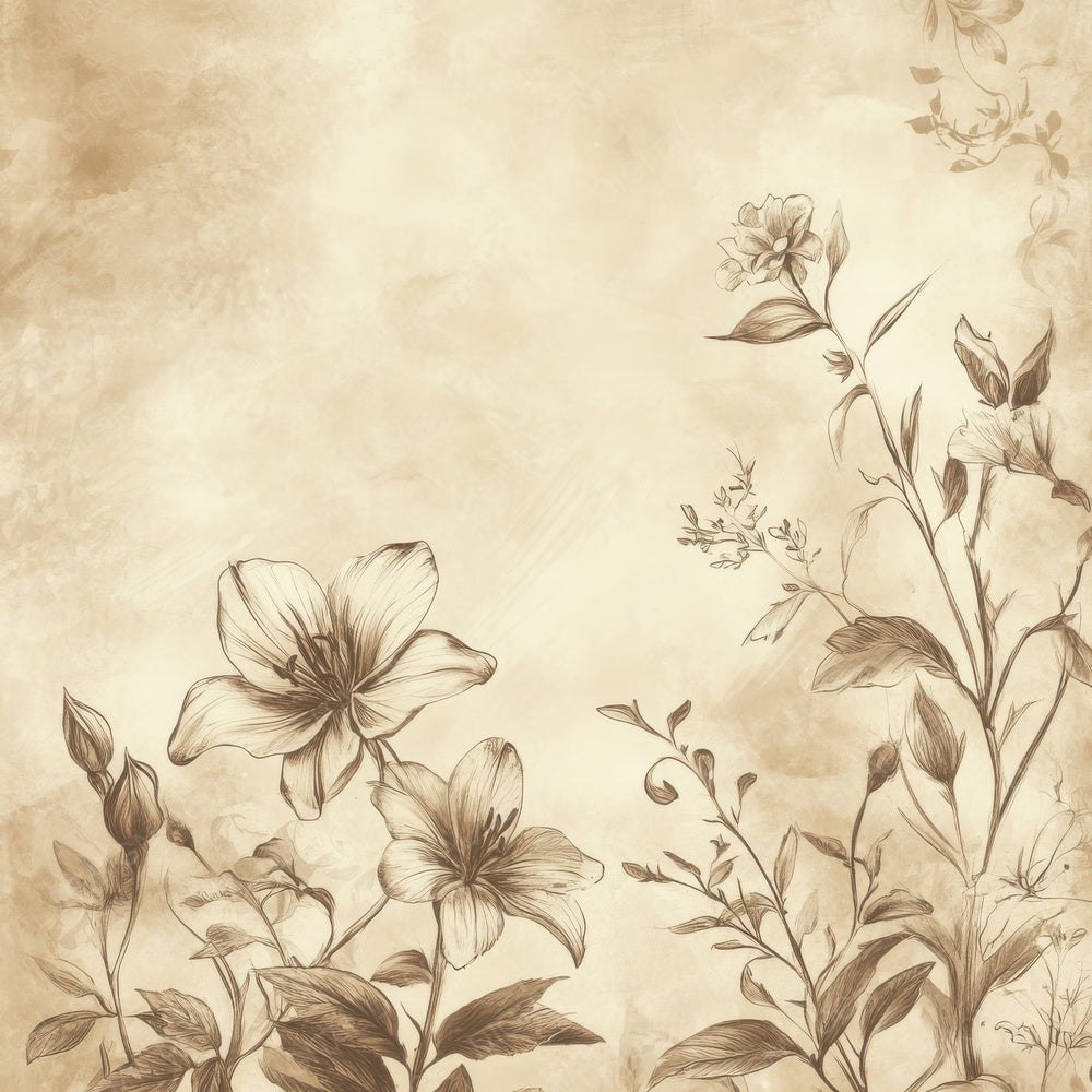 Sepia Flora Wash Digital Paper Pack (DDD003451)
