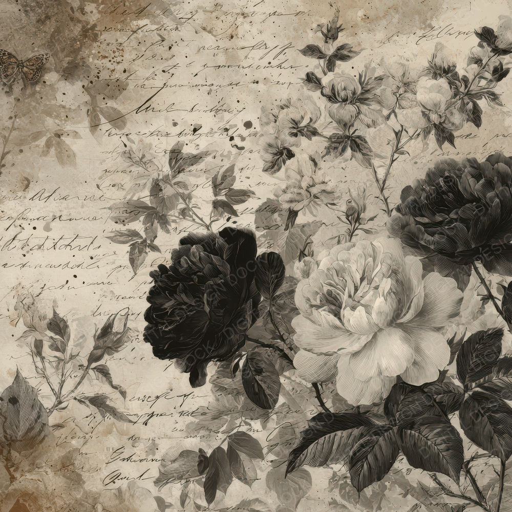 Sepia Gothic Manuscript Digital Paper Pack (DDD007999)