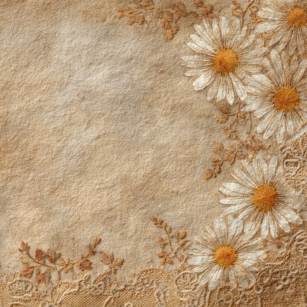 Sepia Lace Daisy Digital Paper Pack (DDD007726)