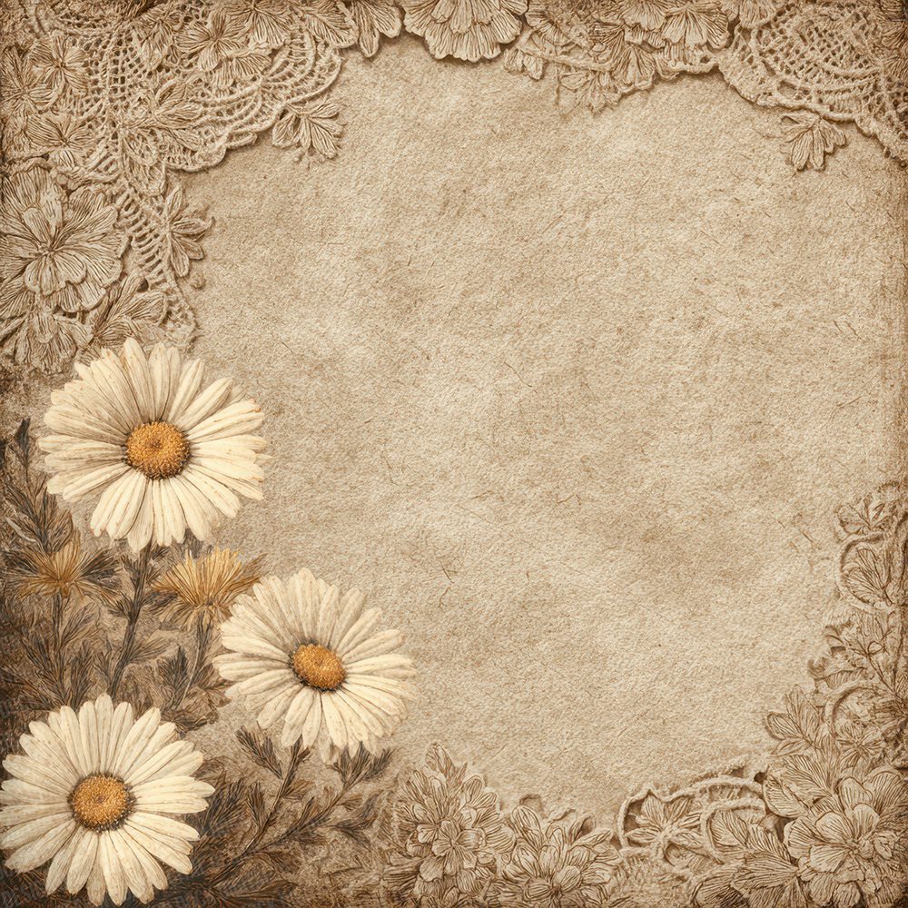 Sepia Lace Daisy Digital Paper Pack (DDD007726)