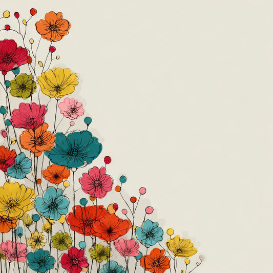 Side Floral Border Background Digital Paper Pack (DDD007881)