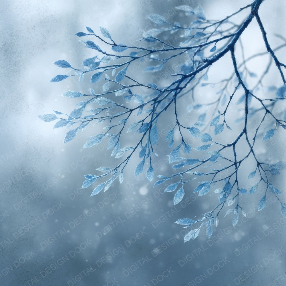 Silver Branch Winter Background Digital Paper Pack (DDD003491)