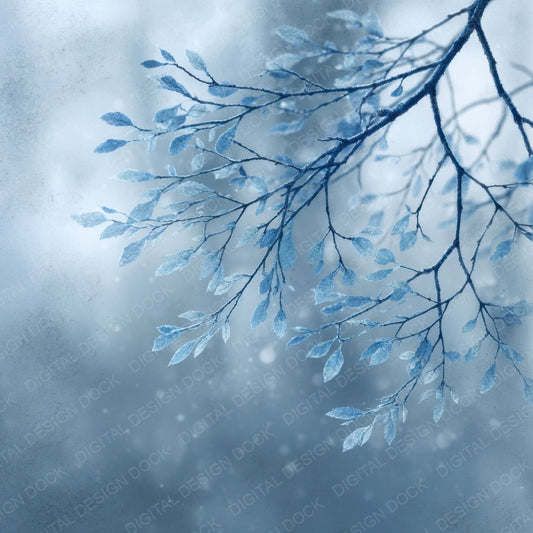 Silver Branch Winter Background Digital Paper Pack (DDD003491)