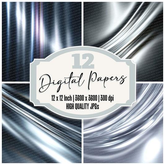 Silver Sheen Abstract Digital Paper Pack (DDD003494)