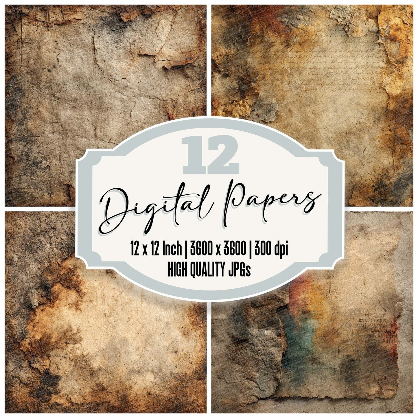 Singed Script Fade Digital Paper Pack (DDD003495)