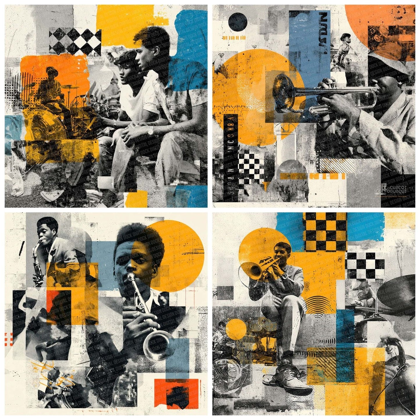 Ska Brass Moodboard Digital Paper Pack (DDD003496)